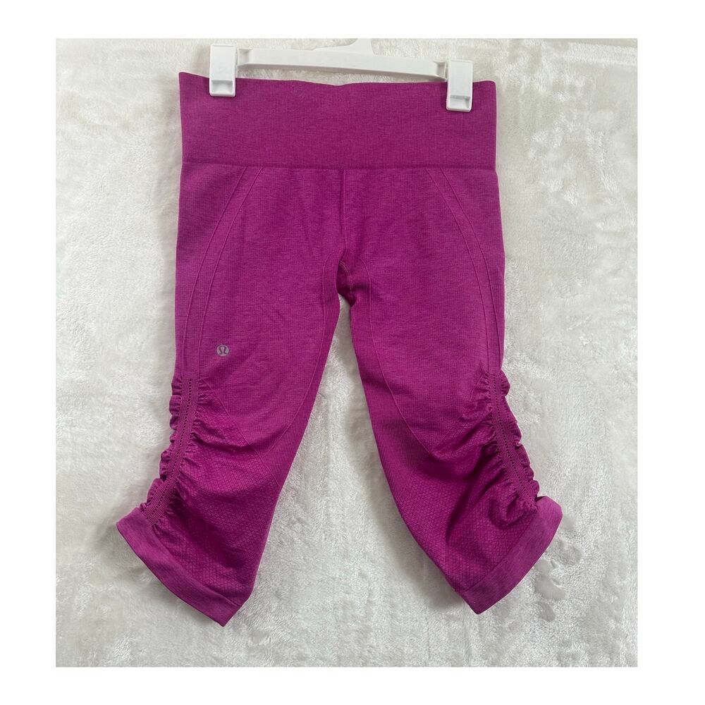 Lululemon The Flow Crop II Pants Size 8 Berry Gym Activewear